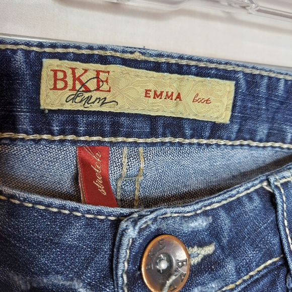 BKE Emma Bootcut Stretch Denim Distressed Jeans 27 - Picture 3 of 7